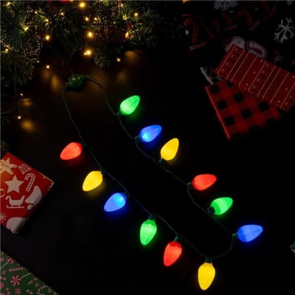 6PCS Christmas Light-Up Necklace Set - 12 LED Bulb Necklaces - Picture 5 of 8